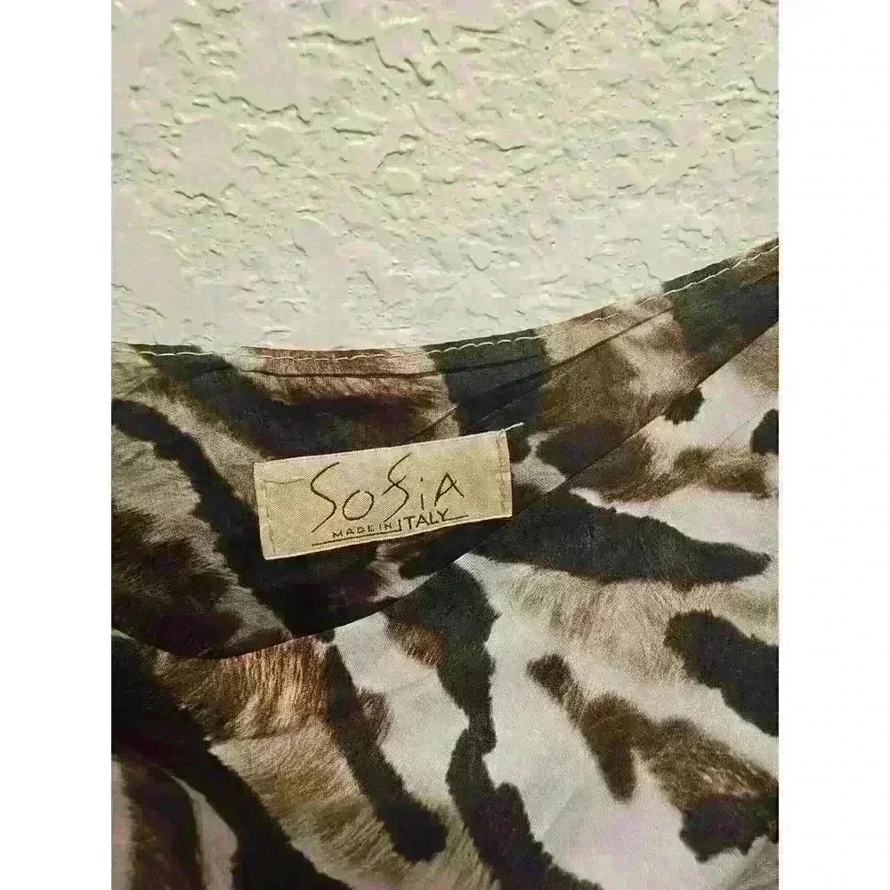 Sofia cowl neck y2k animal print sz s